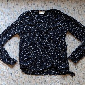 Elegant Black Floral Women's Top